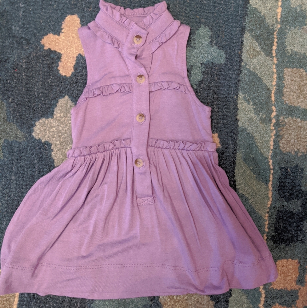 Kate Quinn Purple little ruffles gathered dress